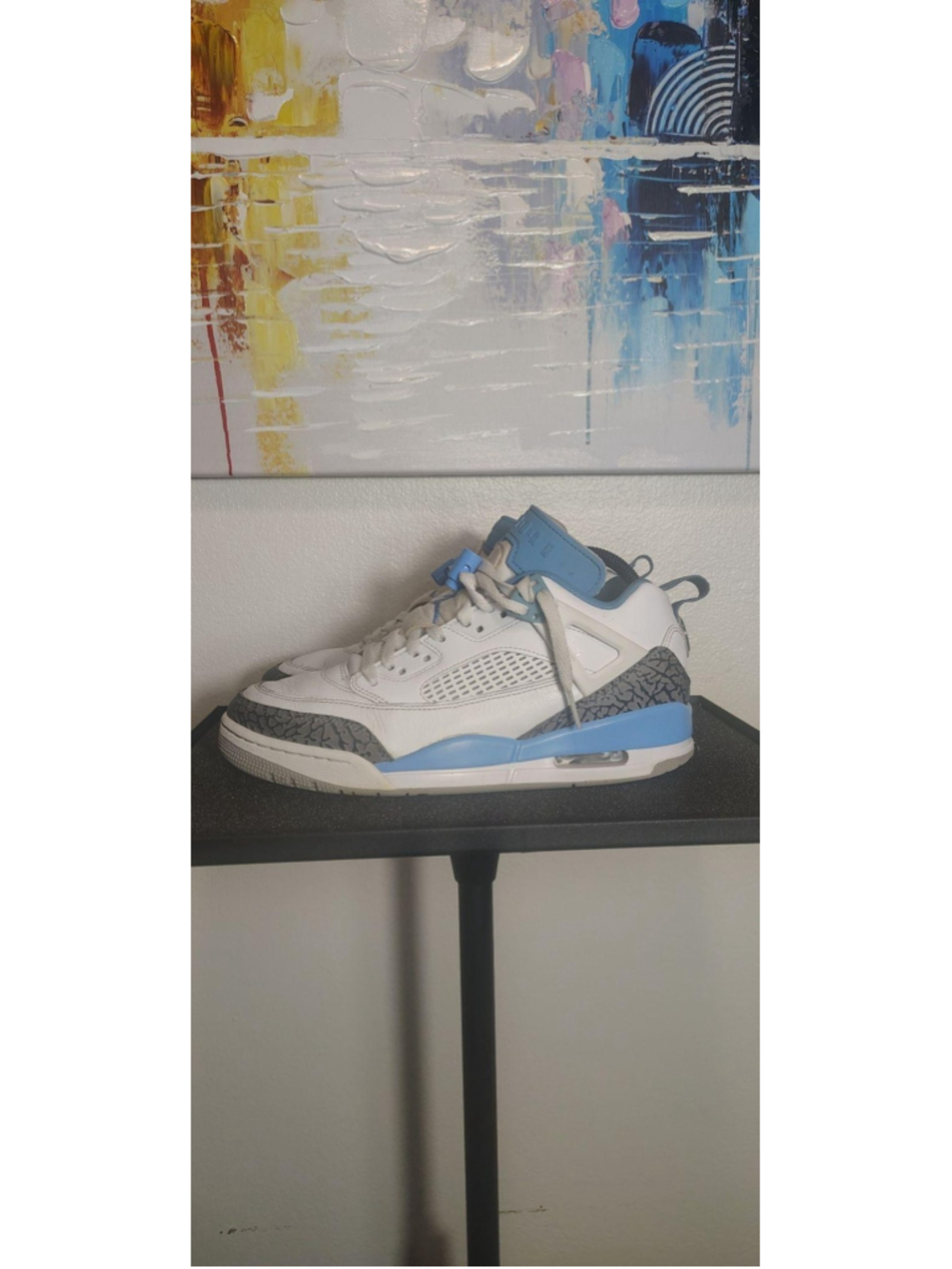 Jordan Spizike Low Shoes Mens Size 7.5 White Blue Basketball Sneakers FQ1759-141